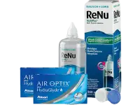 Lentillas Air Optix Plus HydraGlyde + Renu Multiplus - Packs