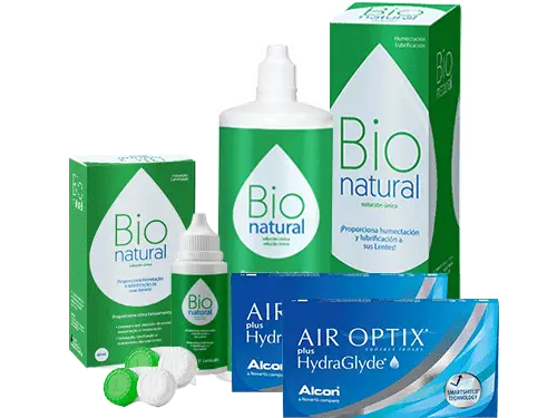 Lentillas Air Optix Plus HydraGlyde + BioNatural - Packs