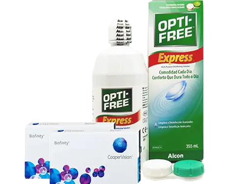 Lentillas Biofinity + Opti-Free Express - Packs
