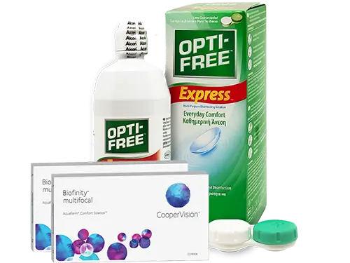 Lentillas Biofinity Multifocal + Opti-Free Express - Packs