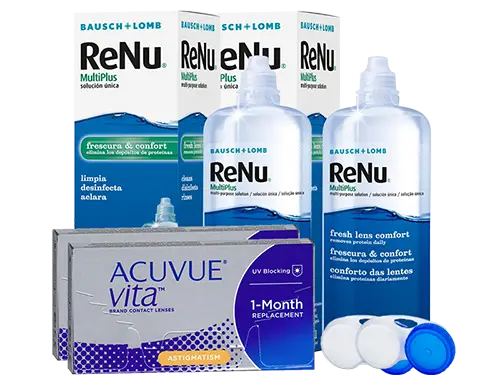 Lentillas Acuvue Vita for Astigmatism + Renu Multiplus - Packs